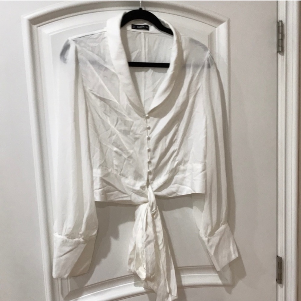 SHEIN SATIN BUTTON DOWN CROP SHIRT SIZE 1XL 💐